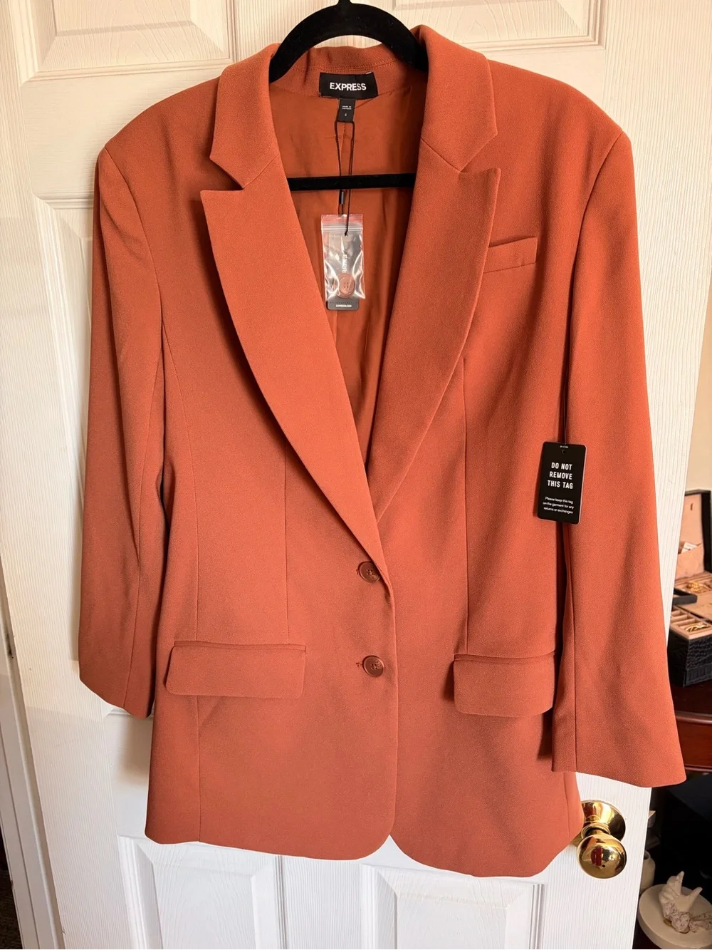 NWT Express Women's Rust Oversized Blazer - Picture 2 of 4